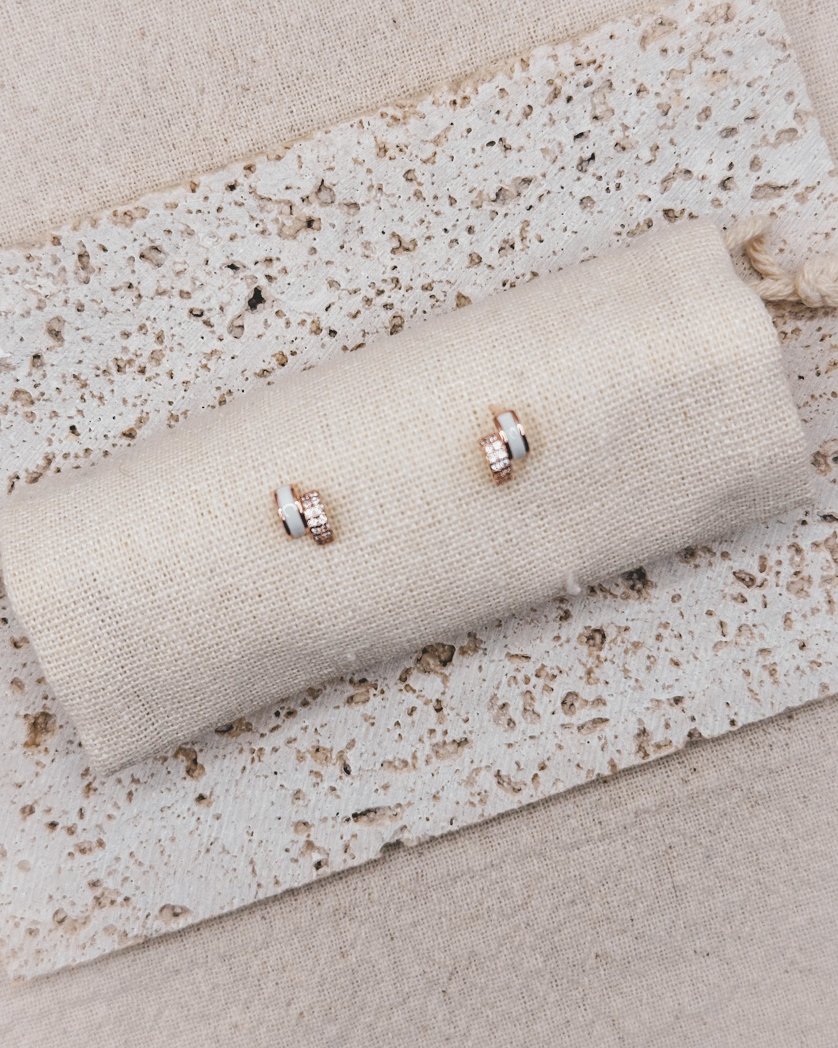 Stria Rose Gold Earrings Studs
