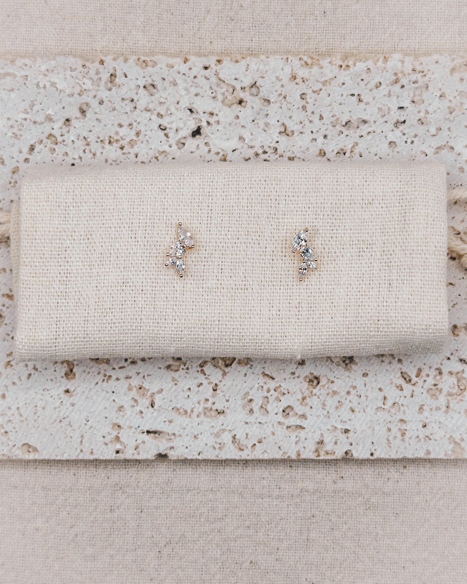 Star Dust Rose Gold Earrings Studs