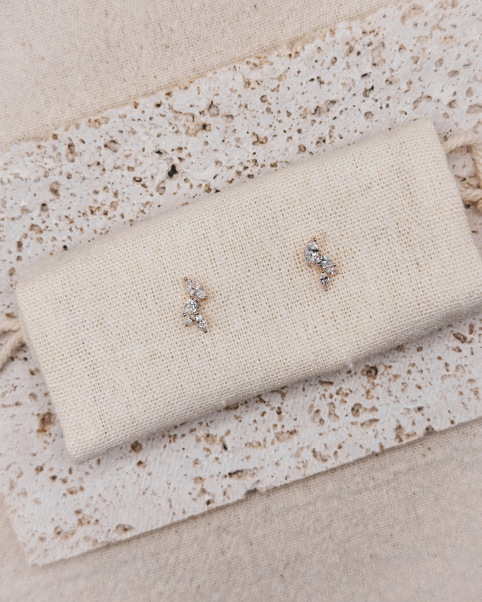 Star Dust Rose Gold Earrings Studs