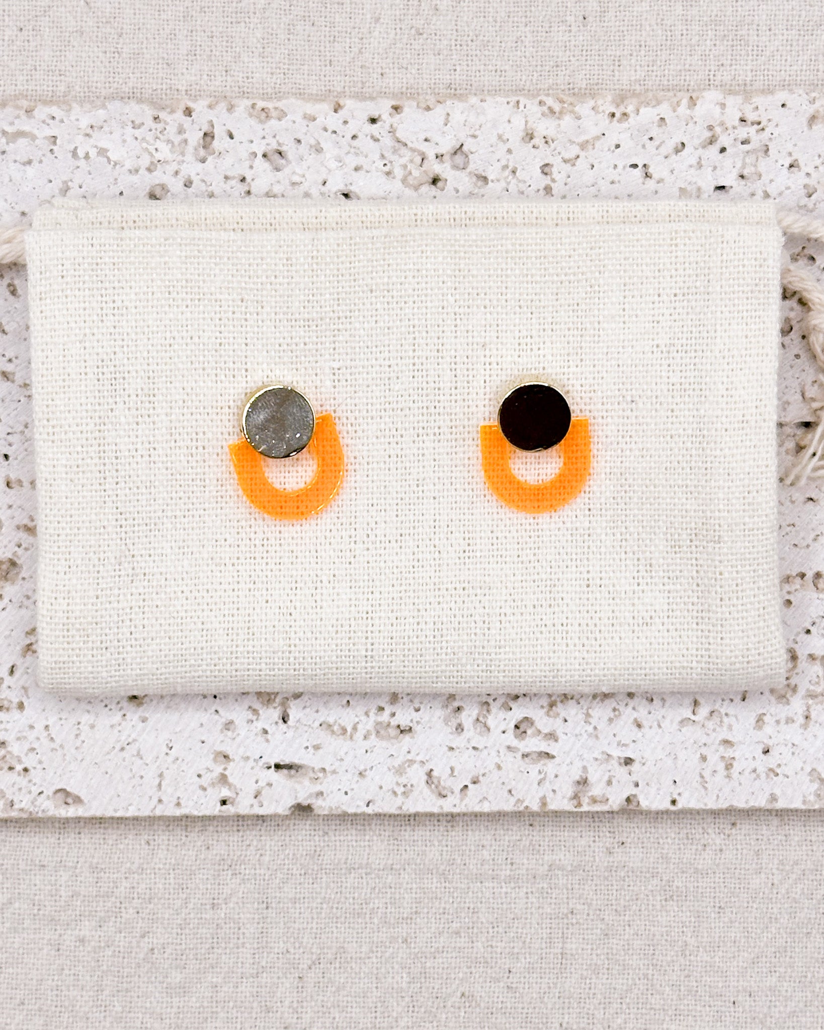 Auri Orange Earrings Studs