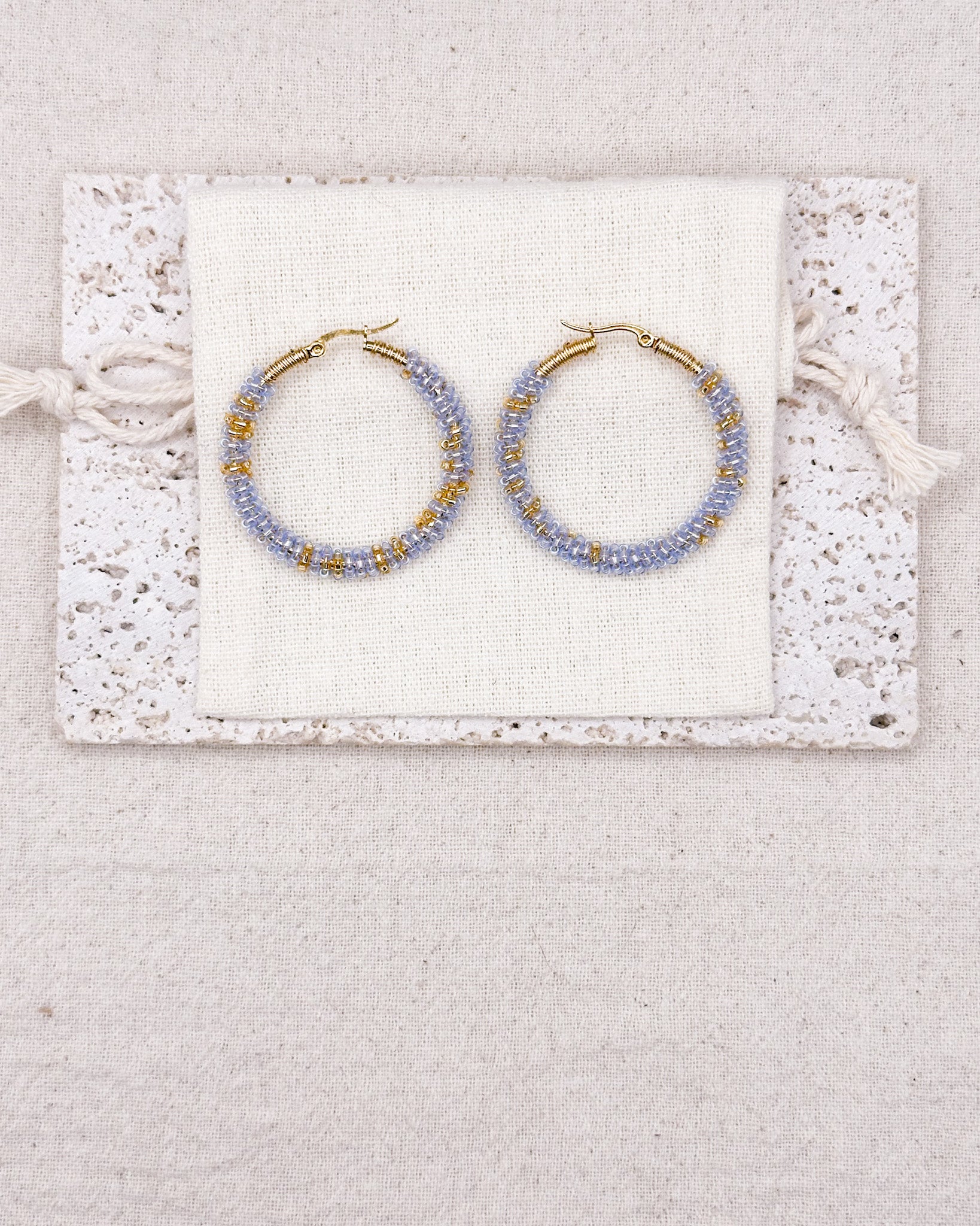RAFFLES BLUE GOLD EARRINGS