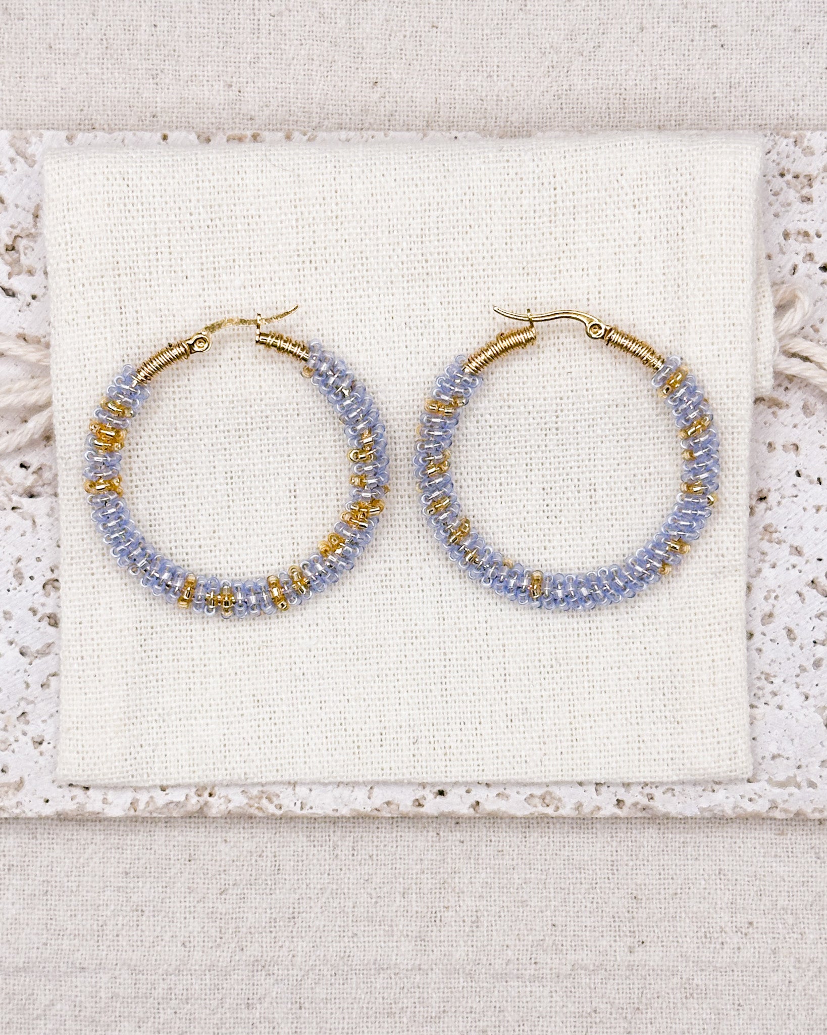 RAFFLES BLUE GOLD EARRINGS