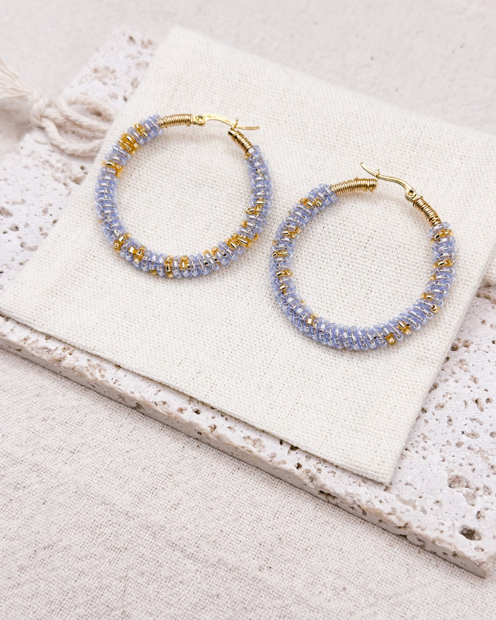 RAFFLES BLUE GOLD EARRINGS