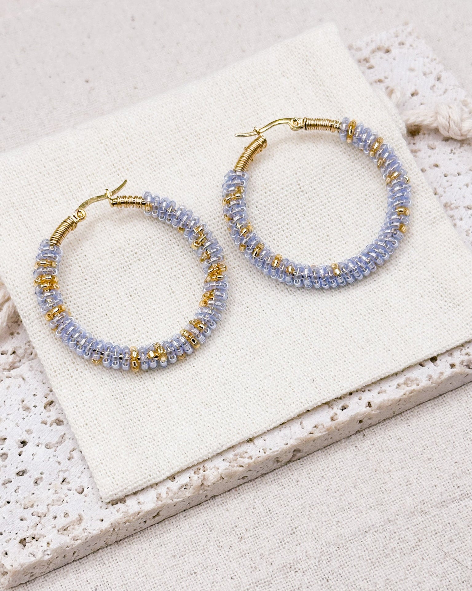 RAFFLES BLUE GOLD EARRINGS