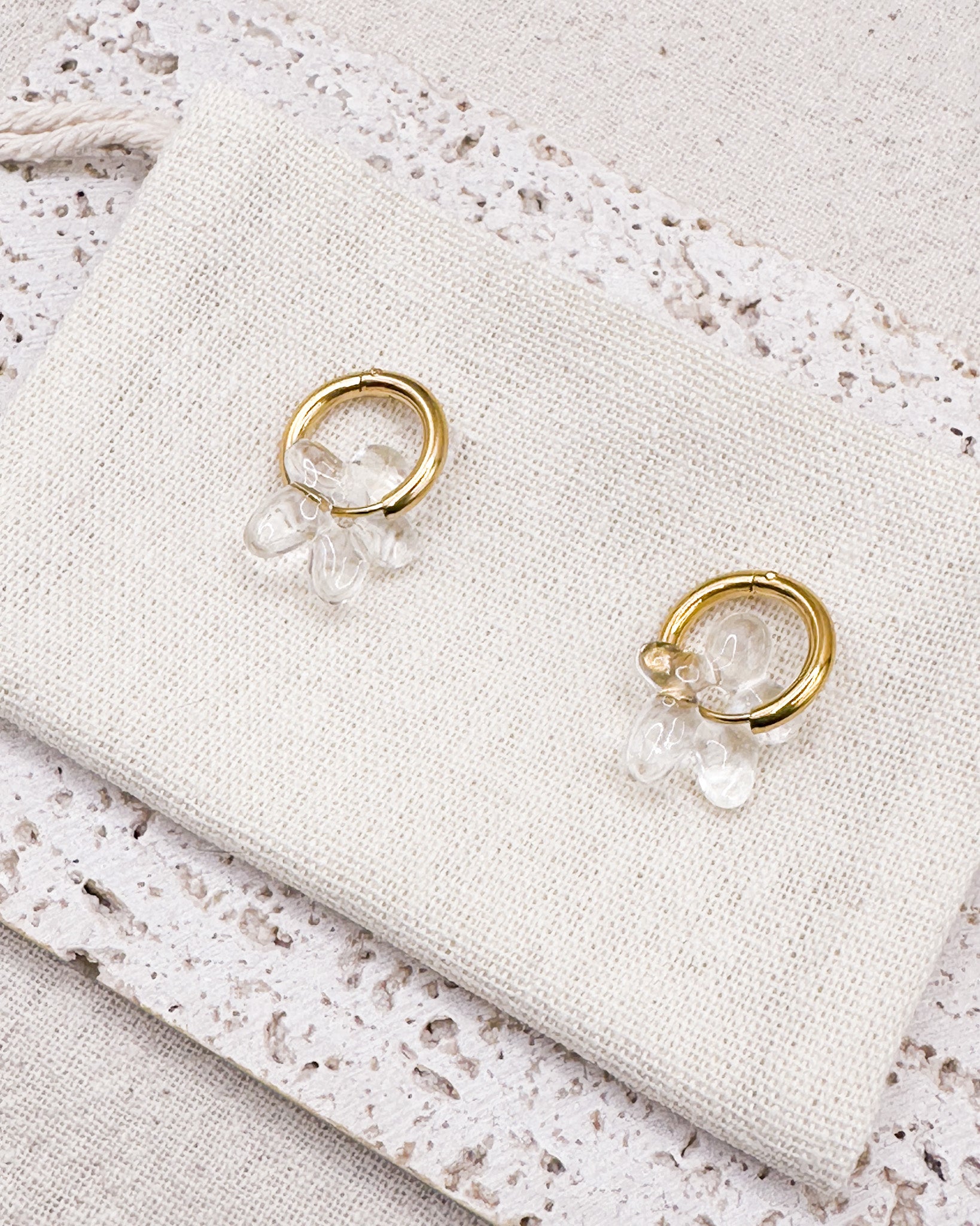 LILIA clear Earrings Huggies