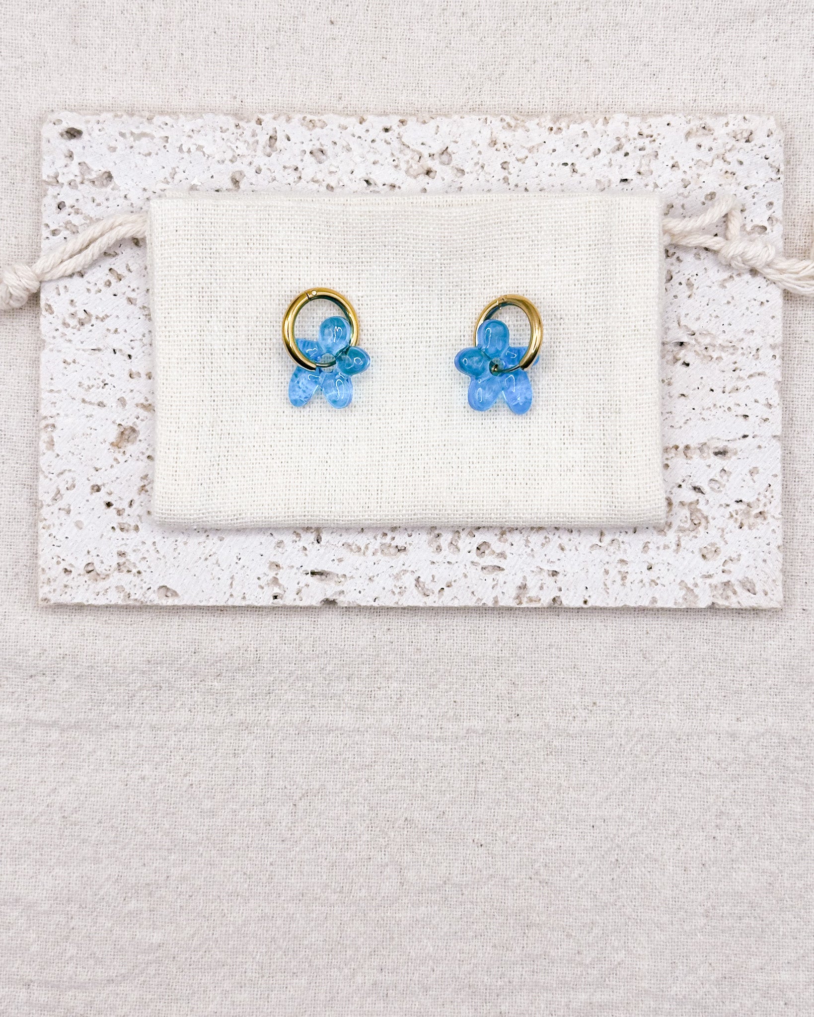 Lilia Blue Earrings Huggies