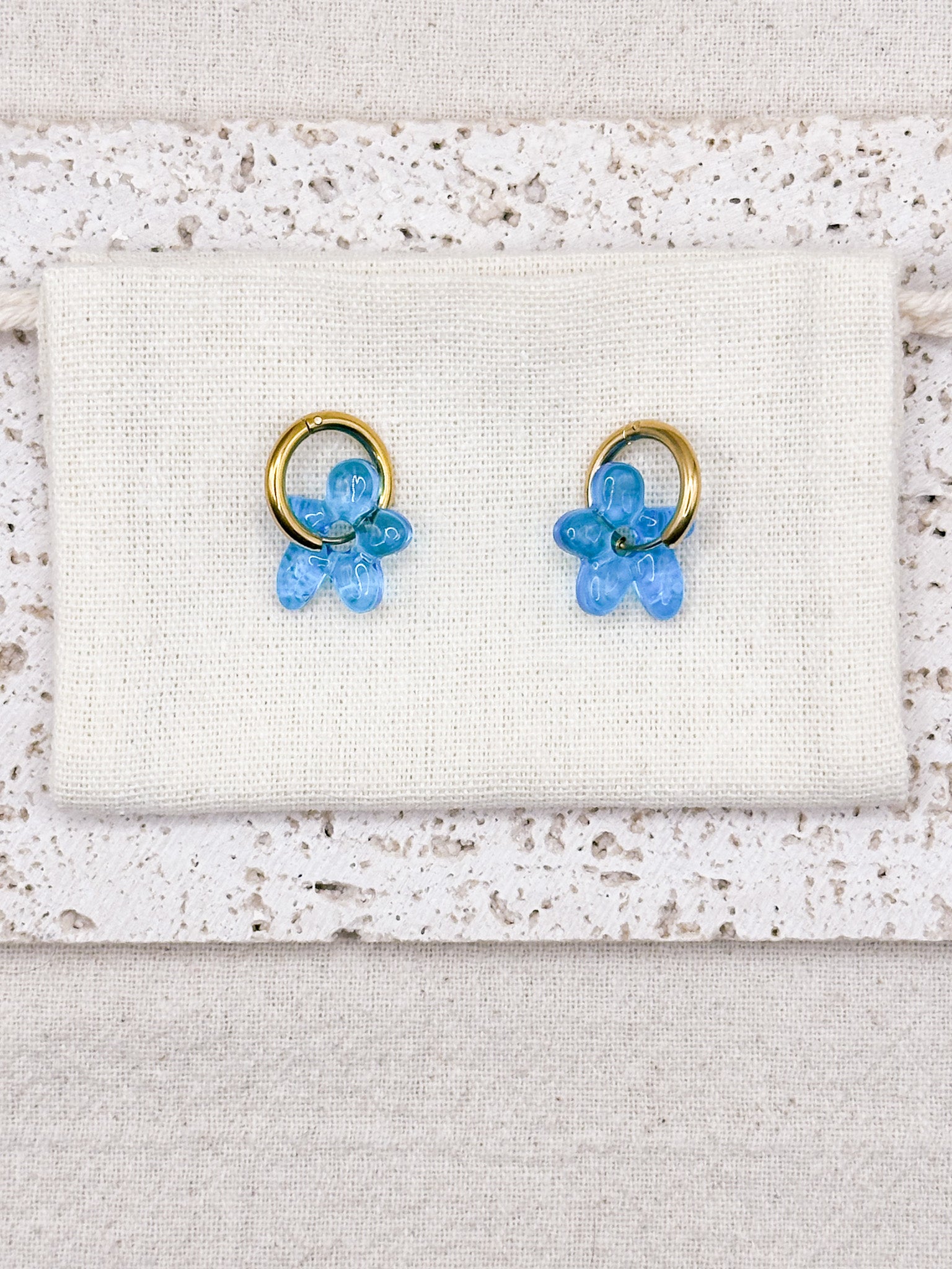 Lilia Blue Earrings Huggies