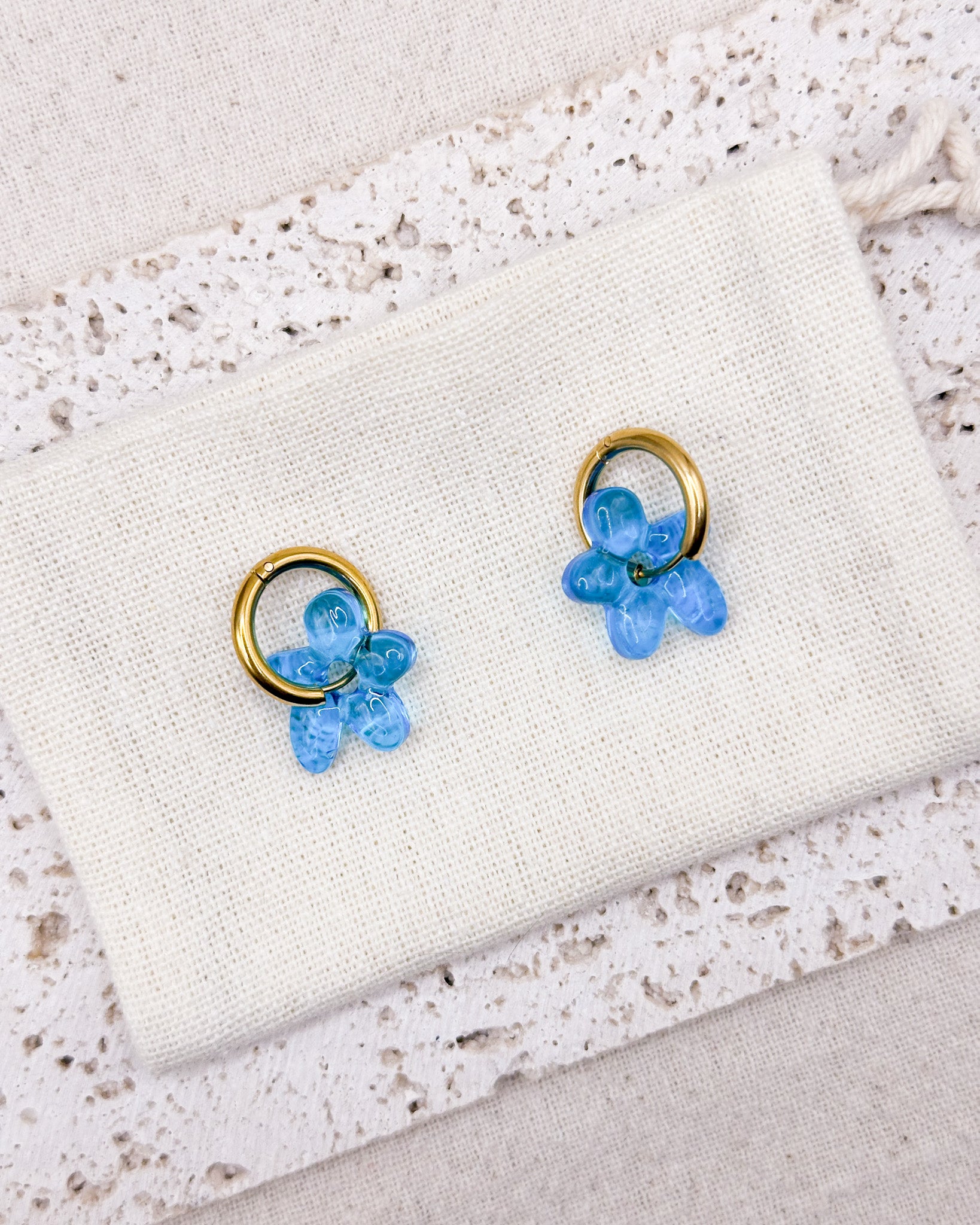 Lilia Blue Earrings Huggies
