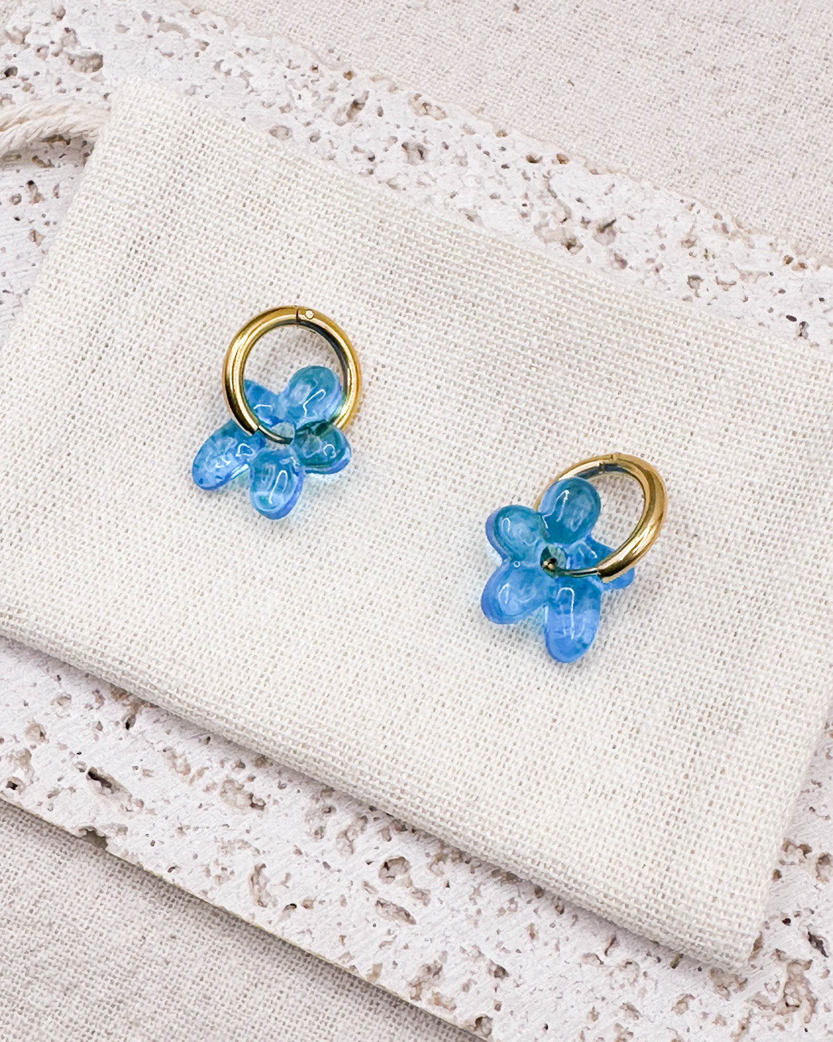 Lilia Blue Earrings Huggies