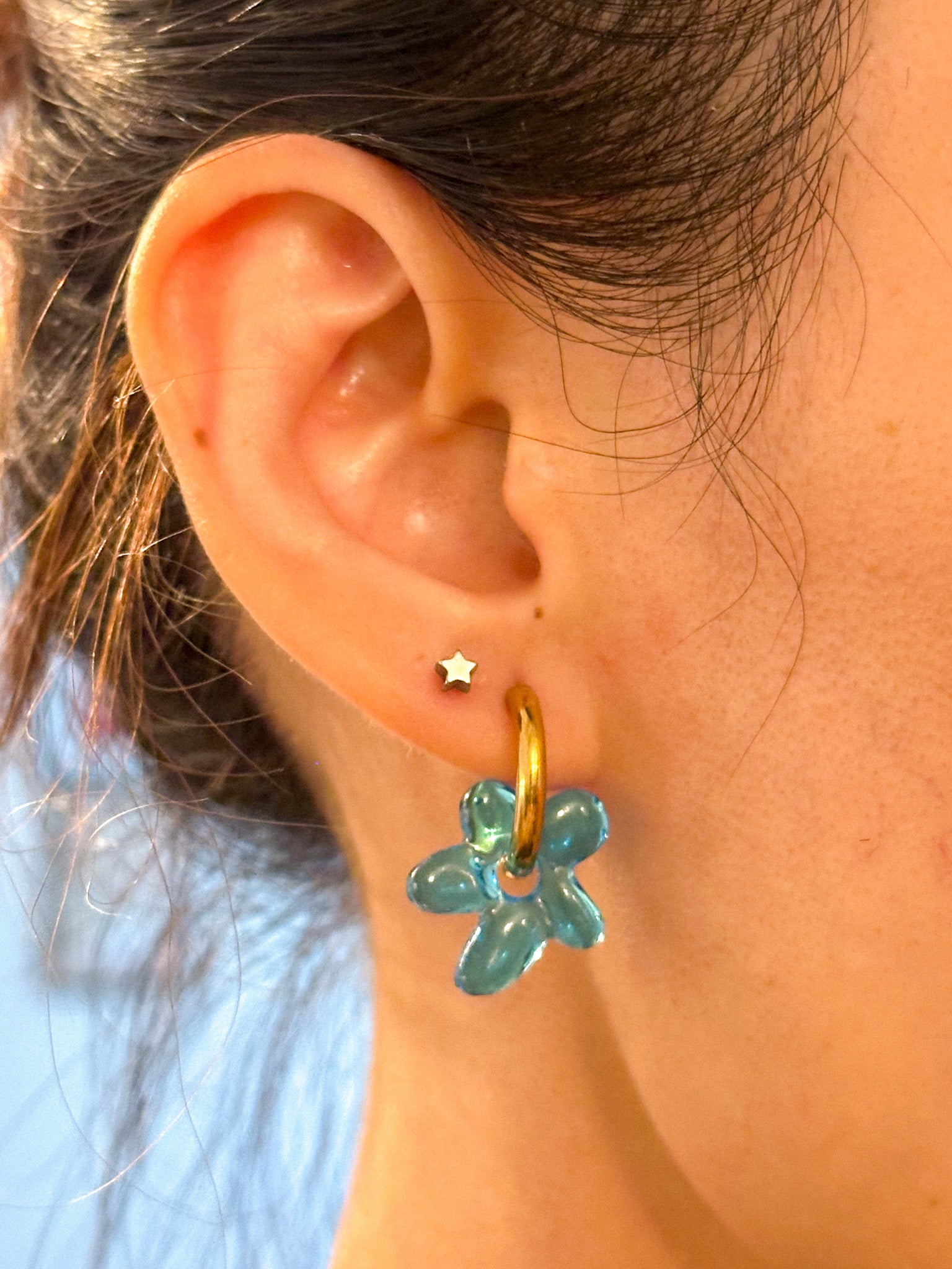 Lilia Blue Earrings Huggies
