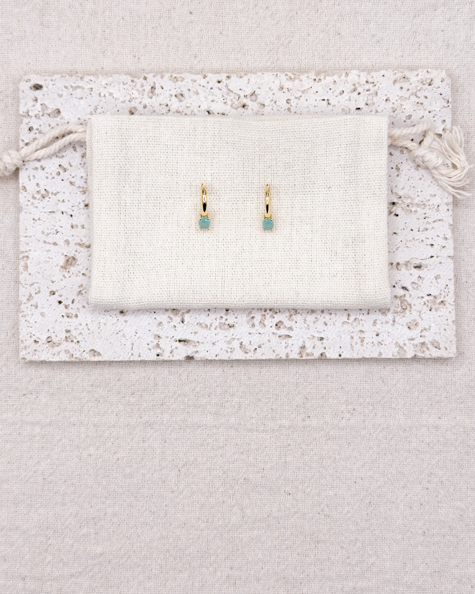 Aqua Earrings Huggies