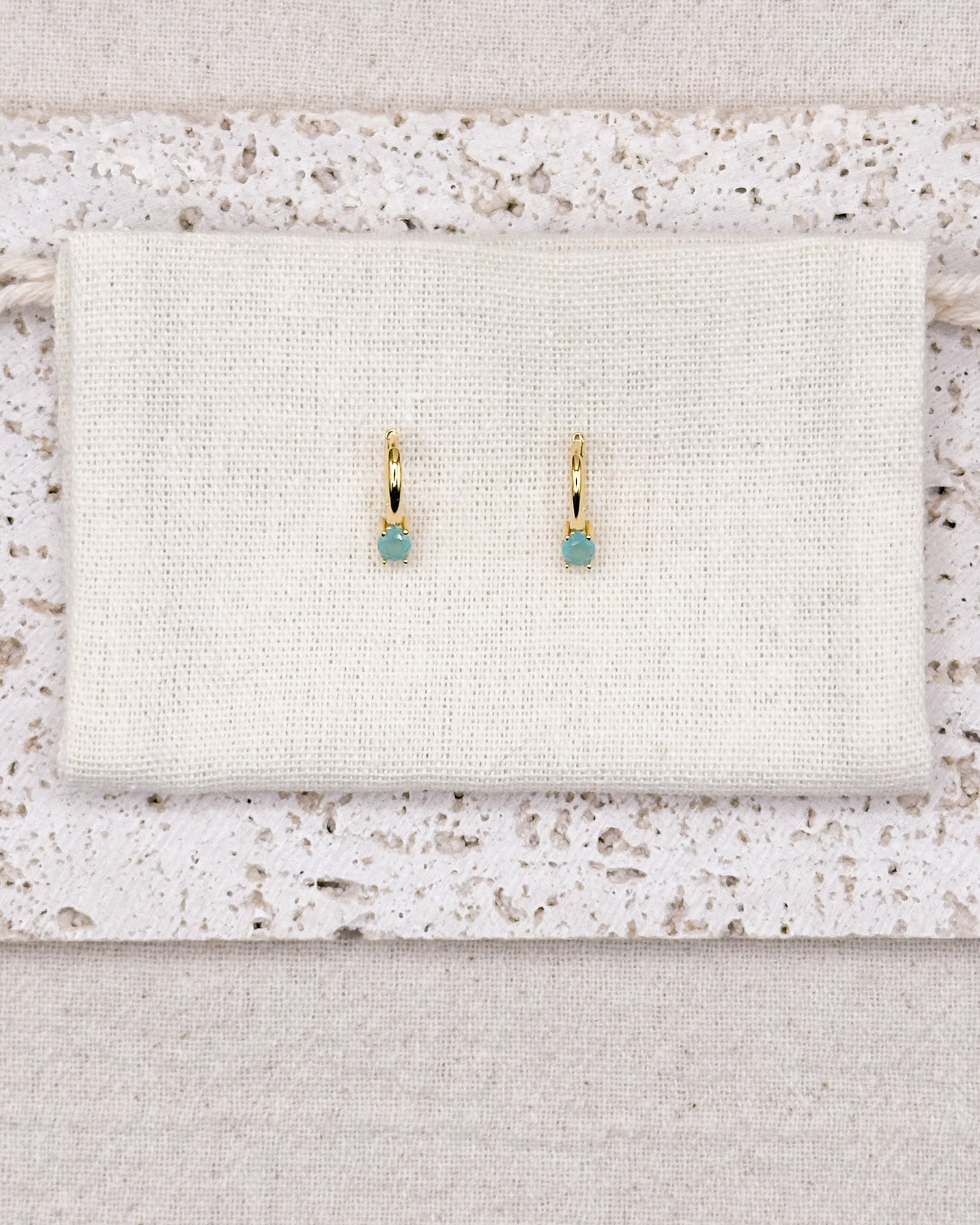 Aqua Earrings Huggies