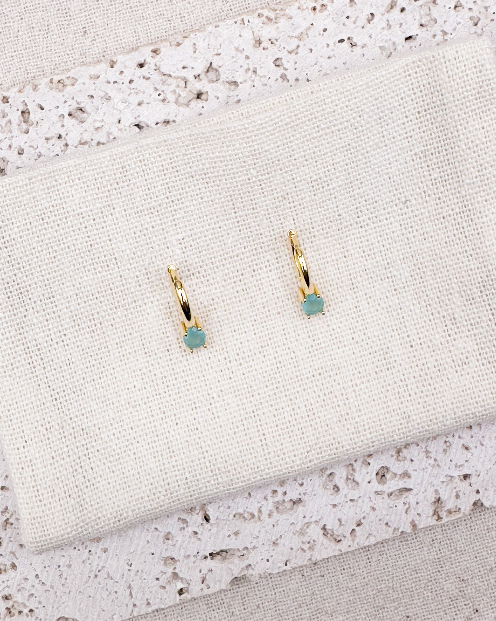 Aqua Earrings Huggies