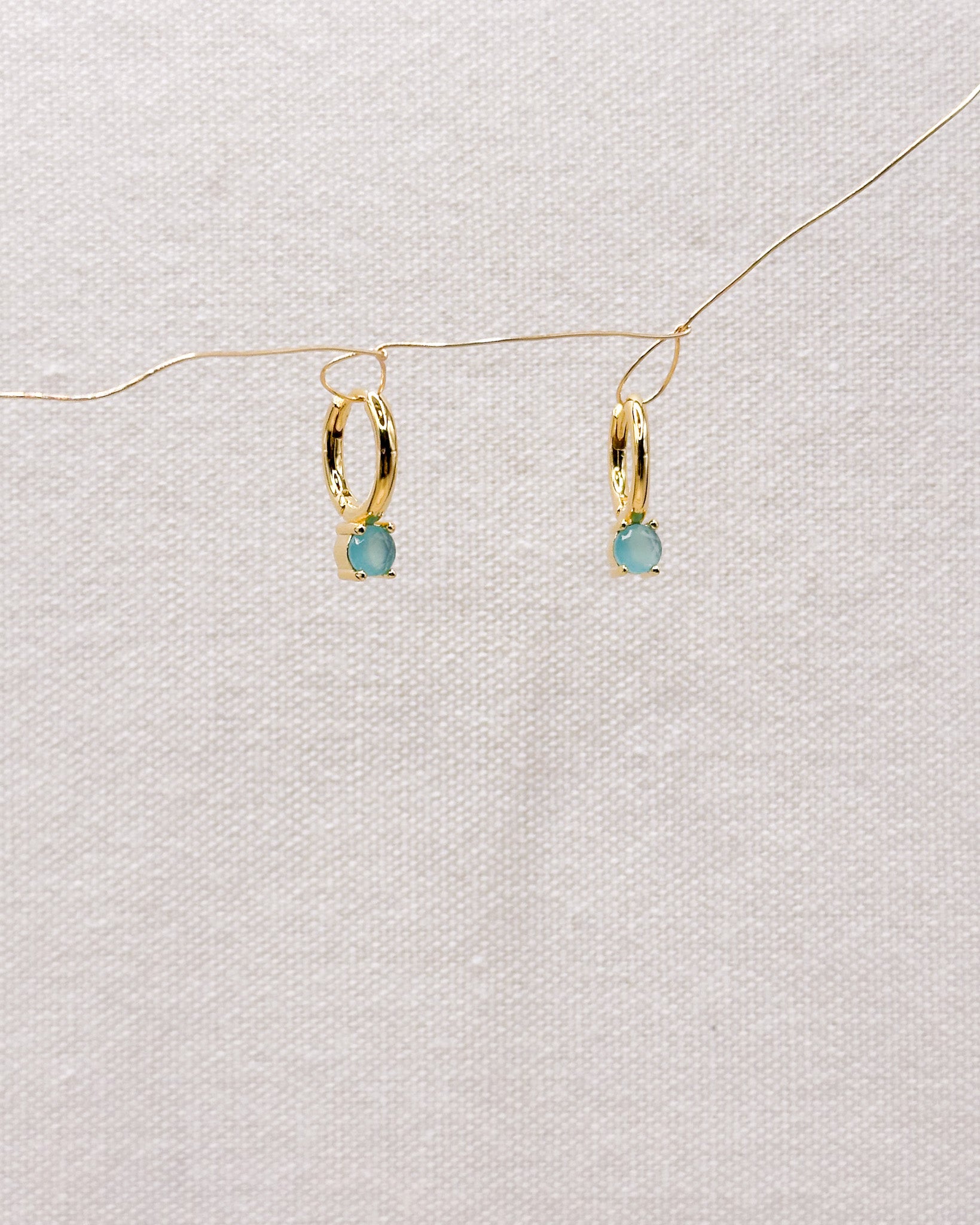 Aqua Earrings Huggies