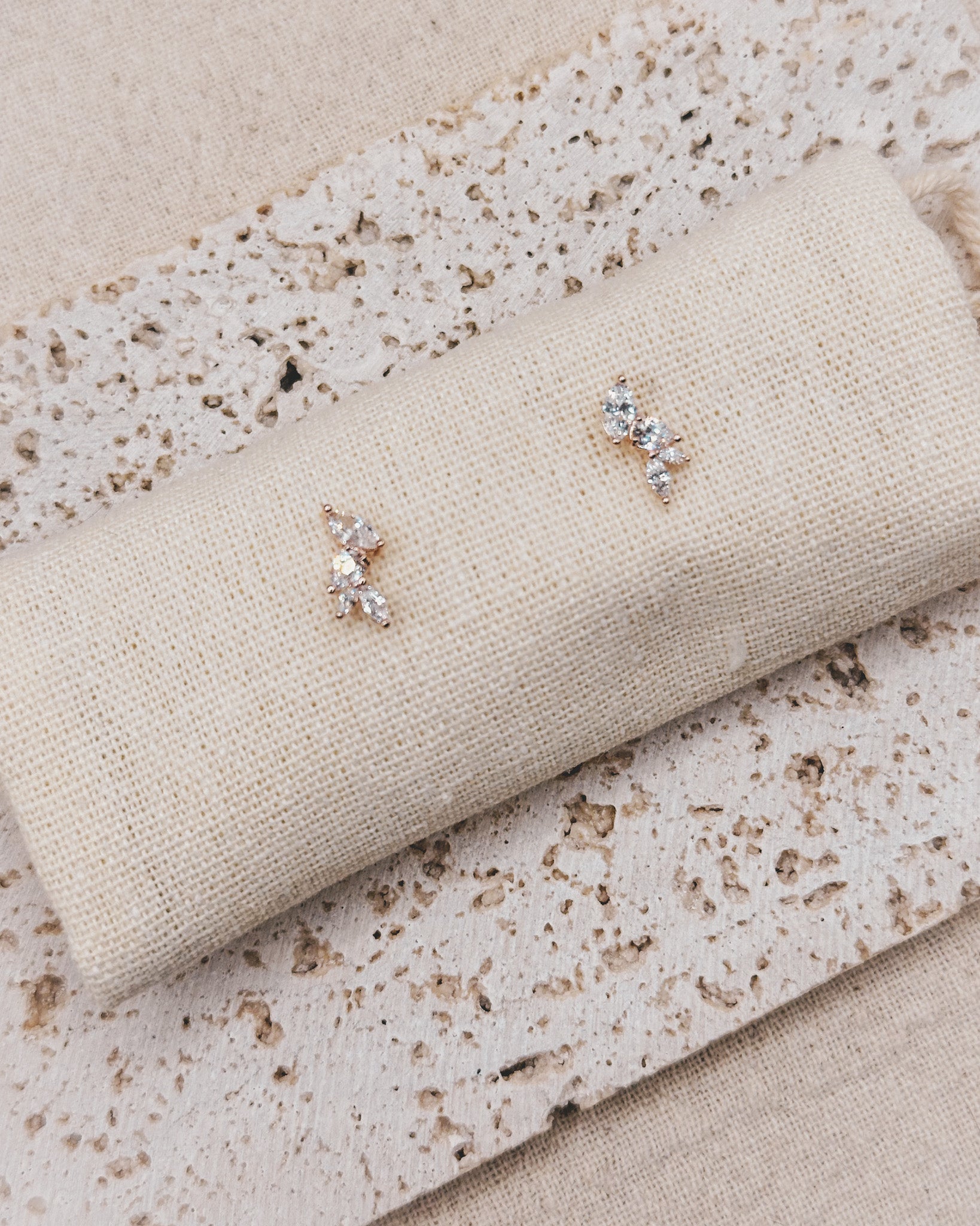 Star Dust Rose Gold Earrings Studs