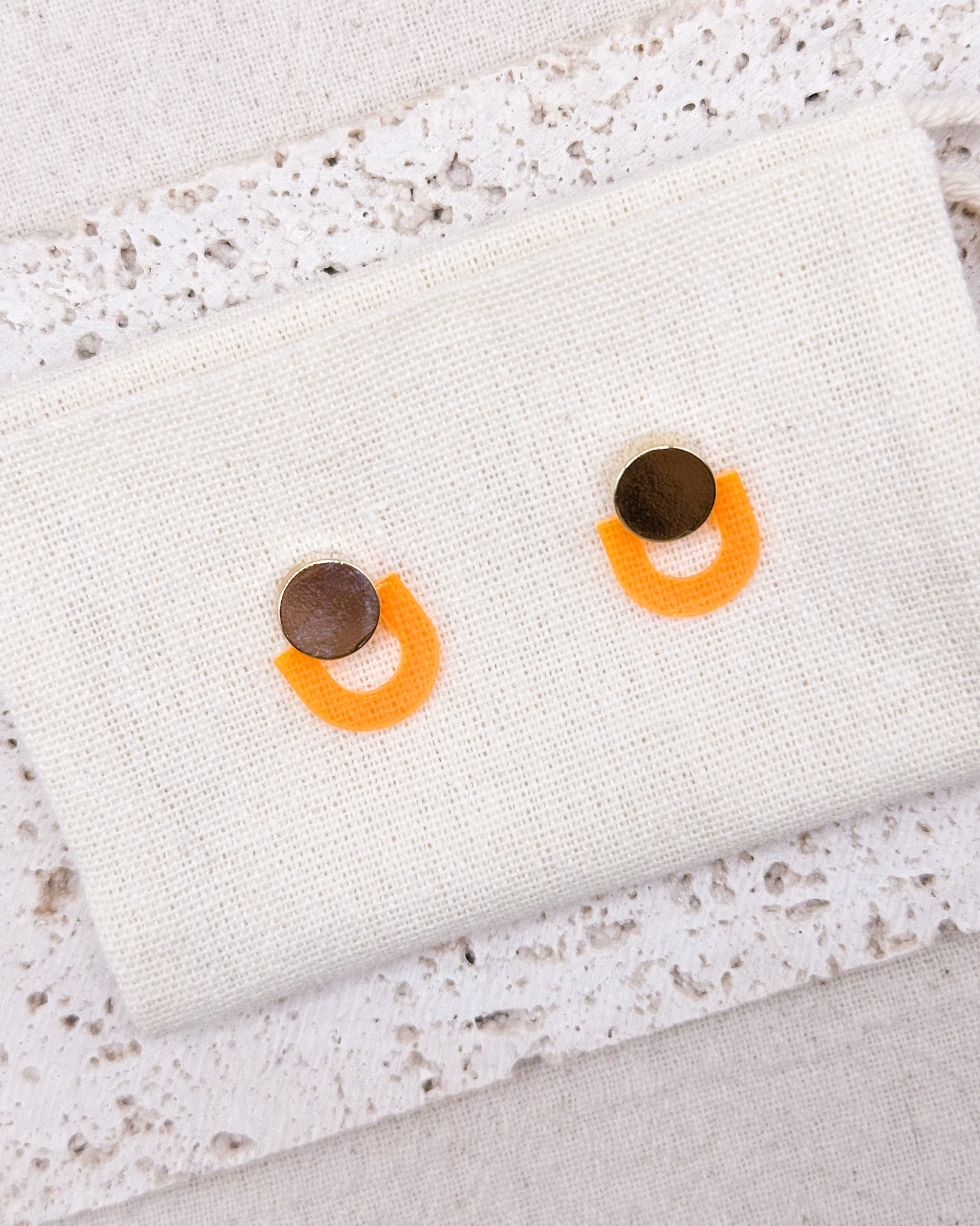 Auri Orange Earrings Studs