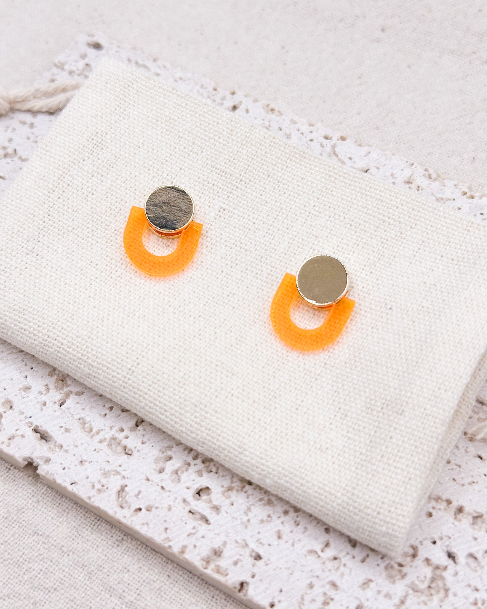 Auri Orange Earrings Studs