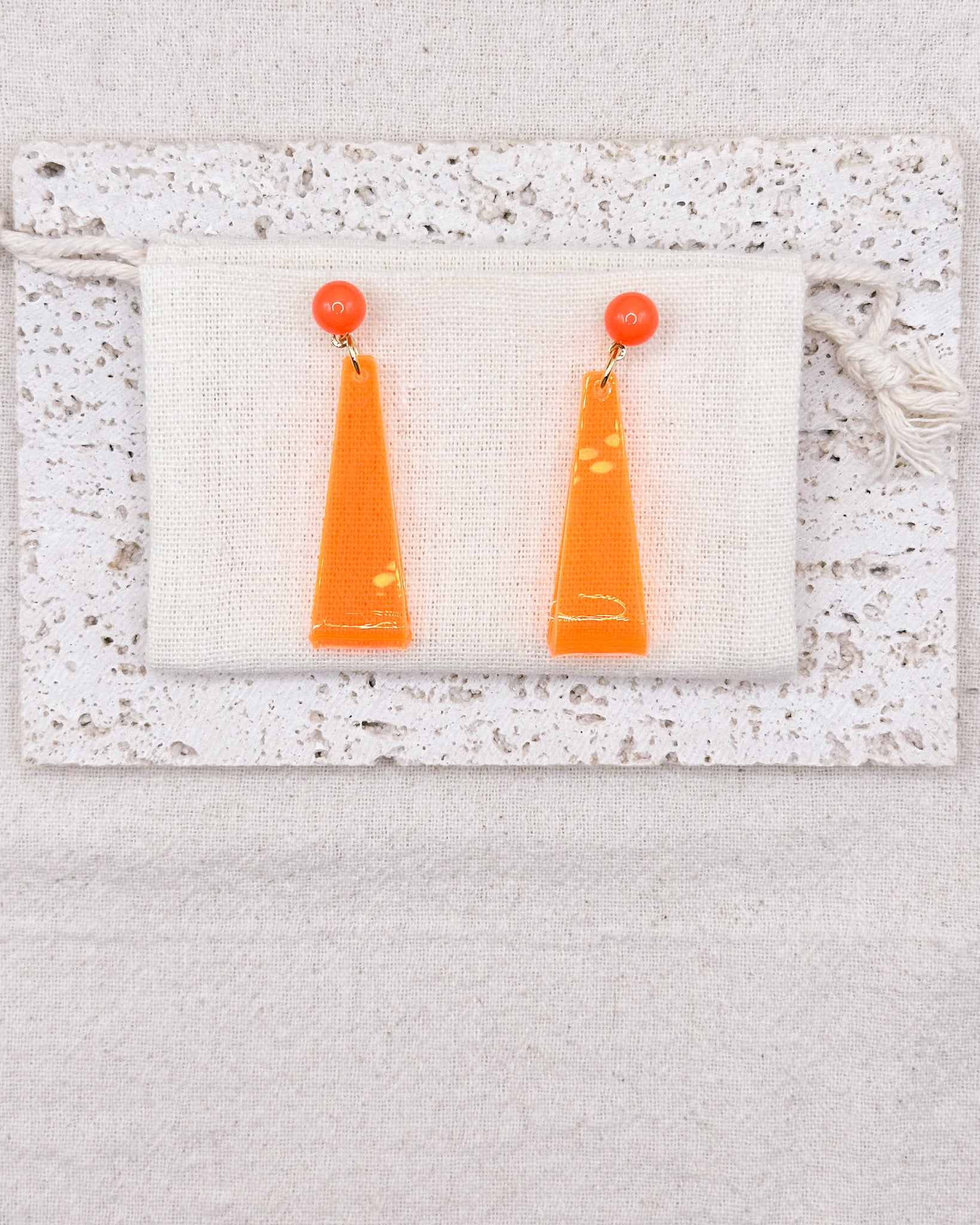 Luma Orange Earrings Studs