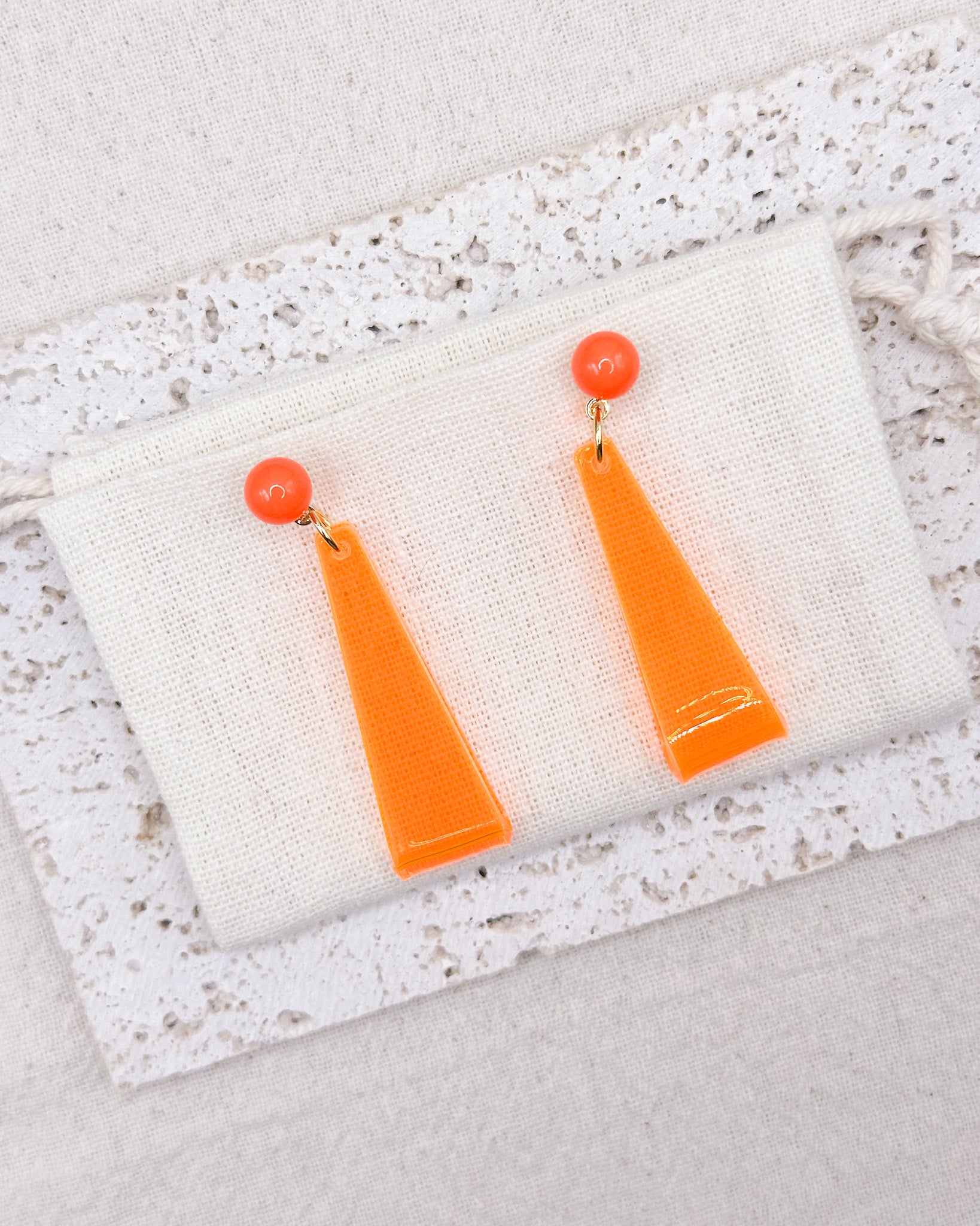Luma Orange Earrings Studs