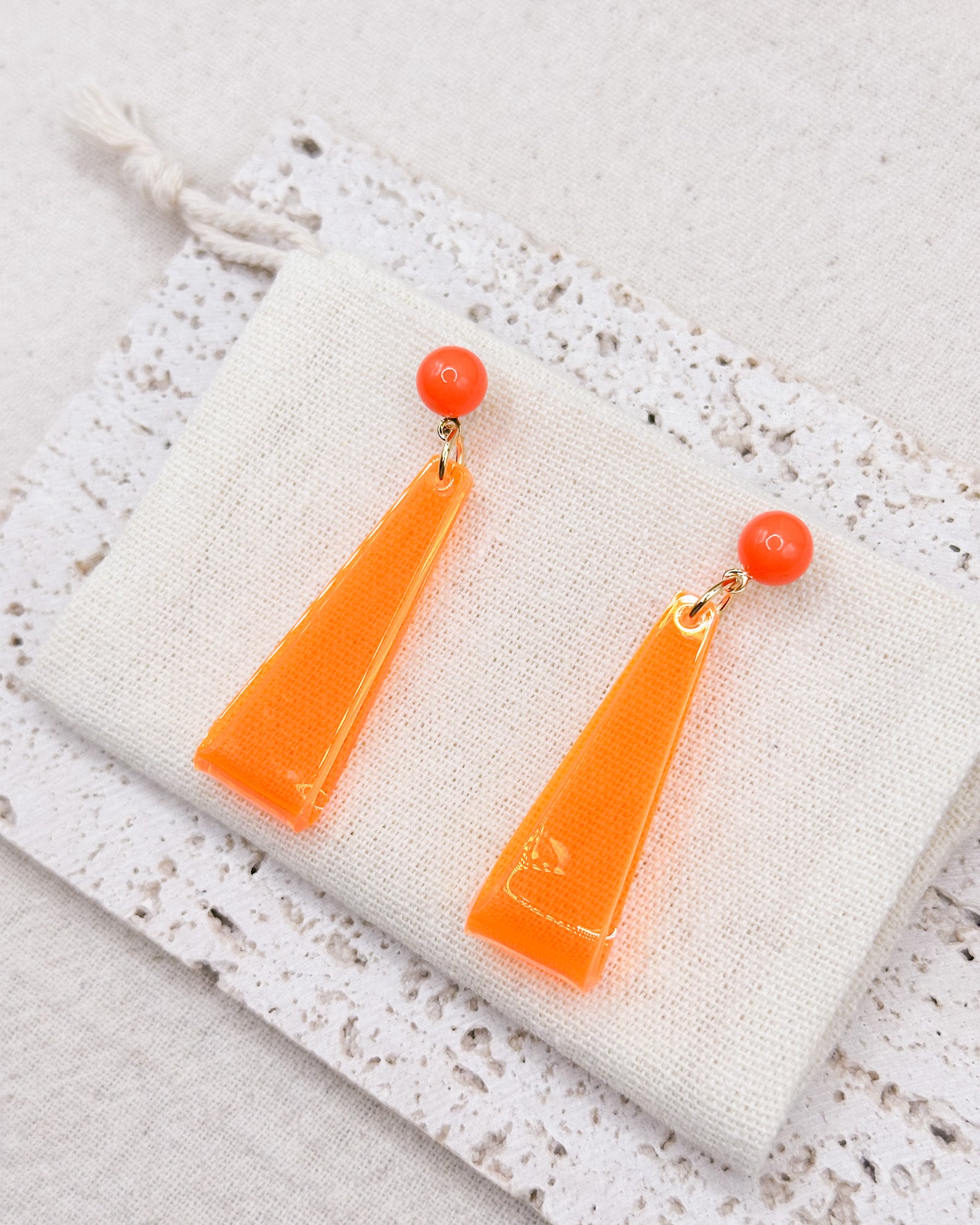 Luma Orange Earrings Studs