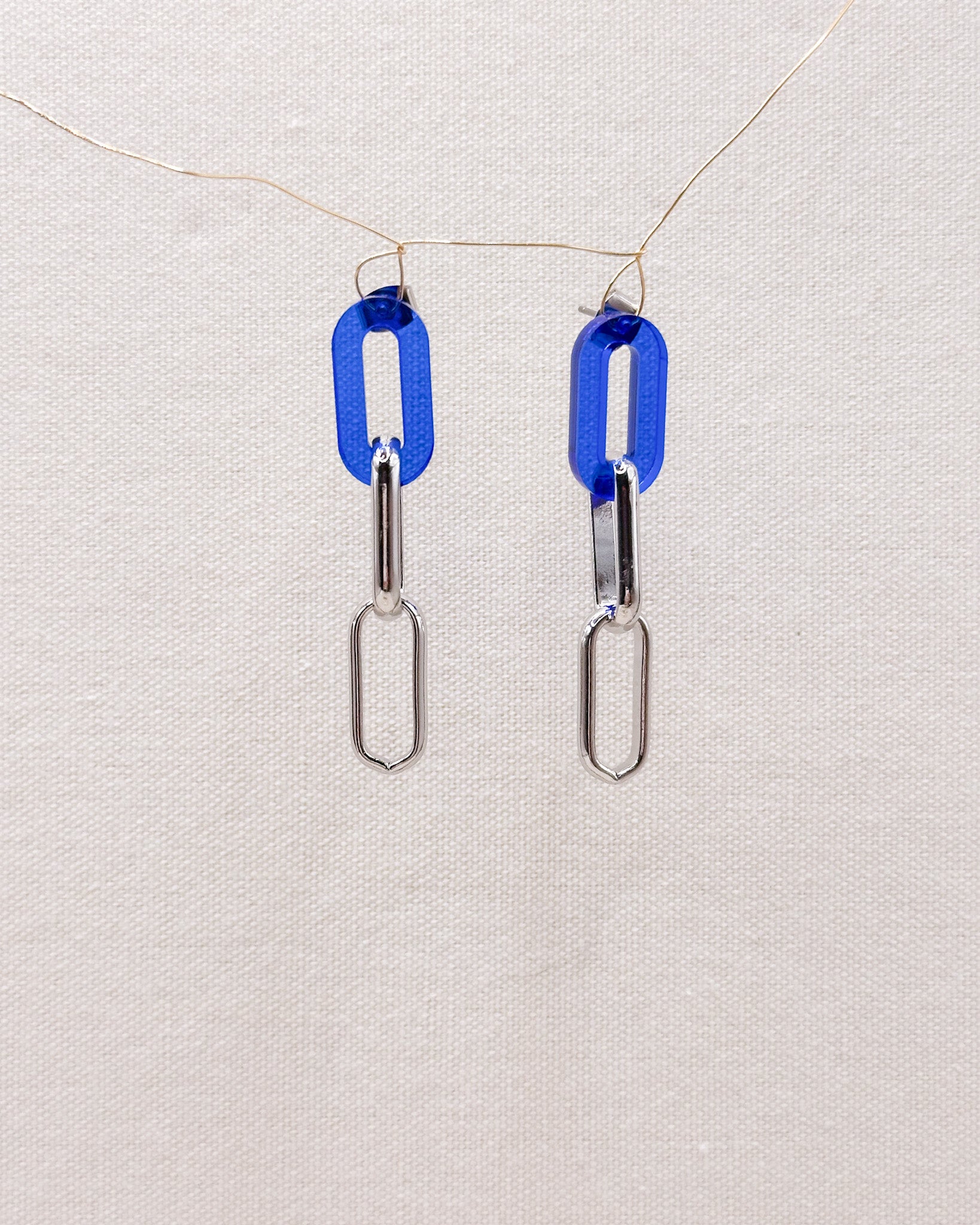 Lina Blue Silver Earrings Studs