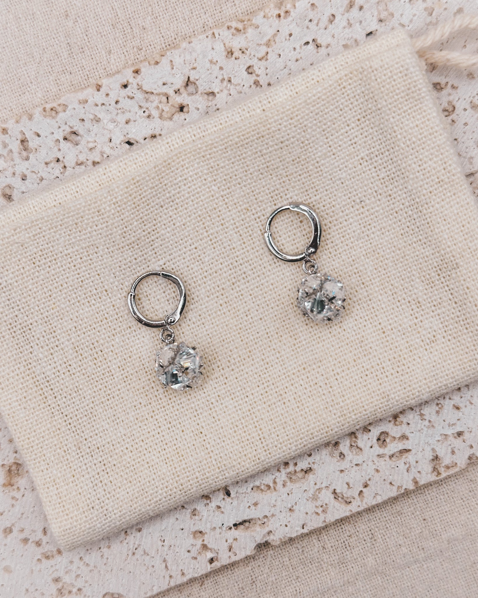 Sparks Huggies Silver Earrings