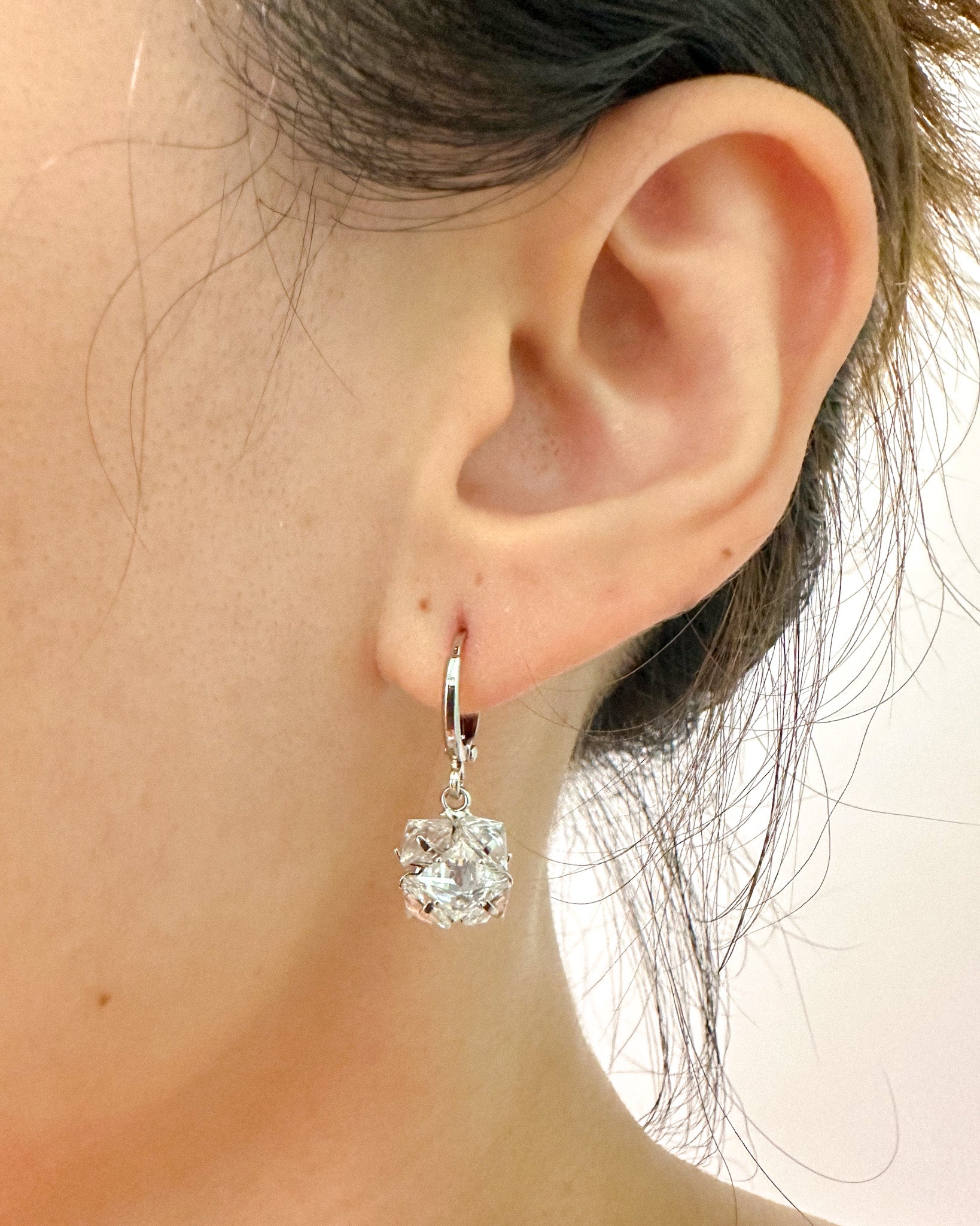 Sparks Huggies Silver Earrings