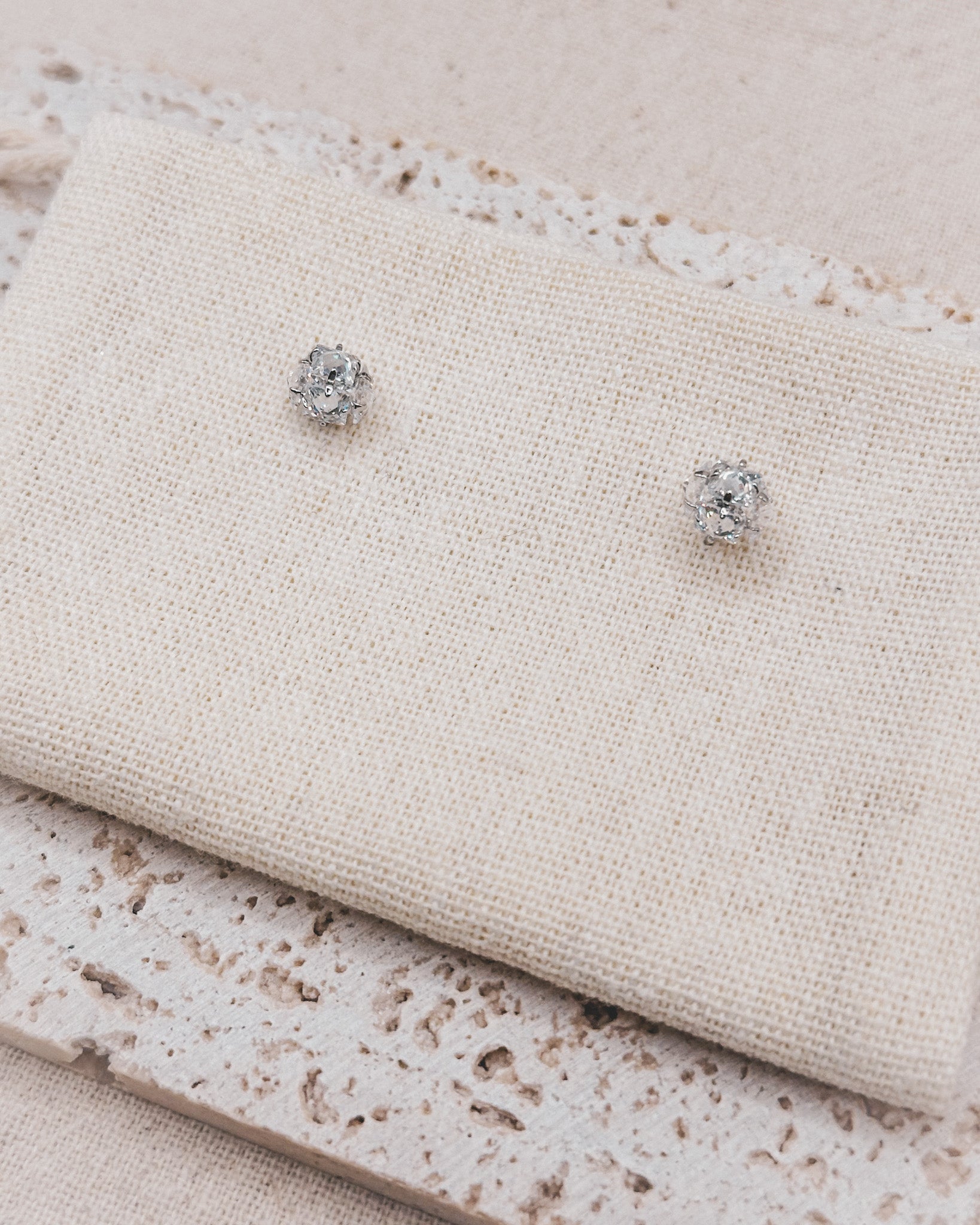Sparkle Silver Earrings Studs
