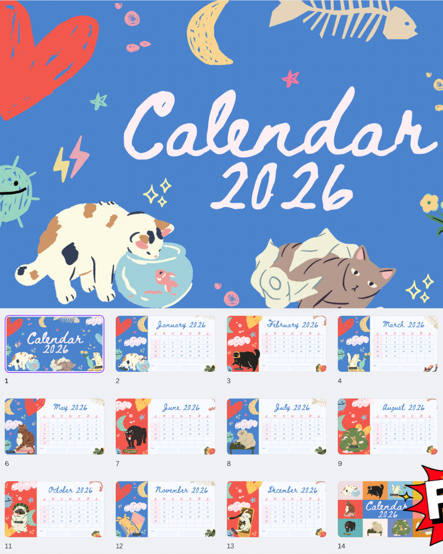 2026 Cat Calendar PDF Download